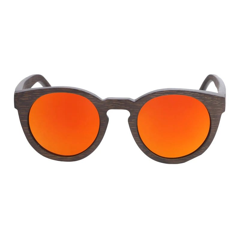 BerWer New Round Top Bamboo Sunglasses Brand Sunglass Women Retro Designer Wooden Sunglasses