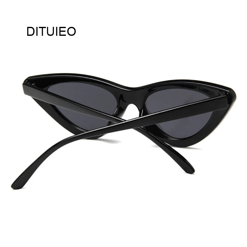 Cat Eye Woman Sunglasses Fashion Luxury Brand Designer Lady Female Mirror Points Sun Glasses for Woman Oculos De Sol Black