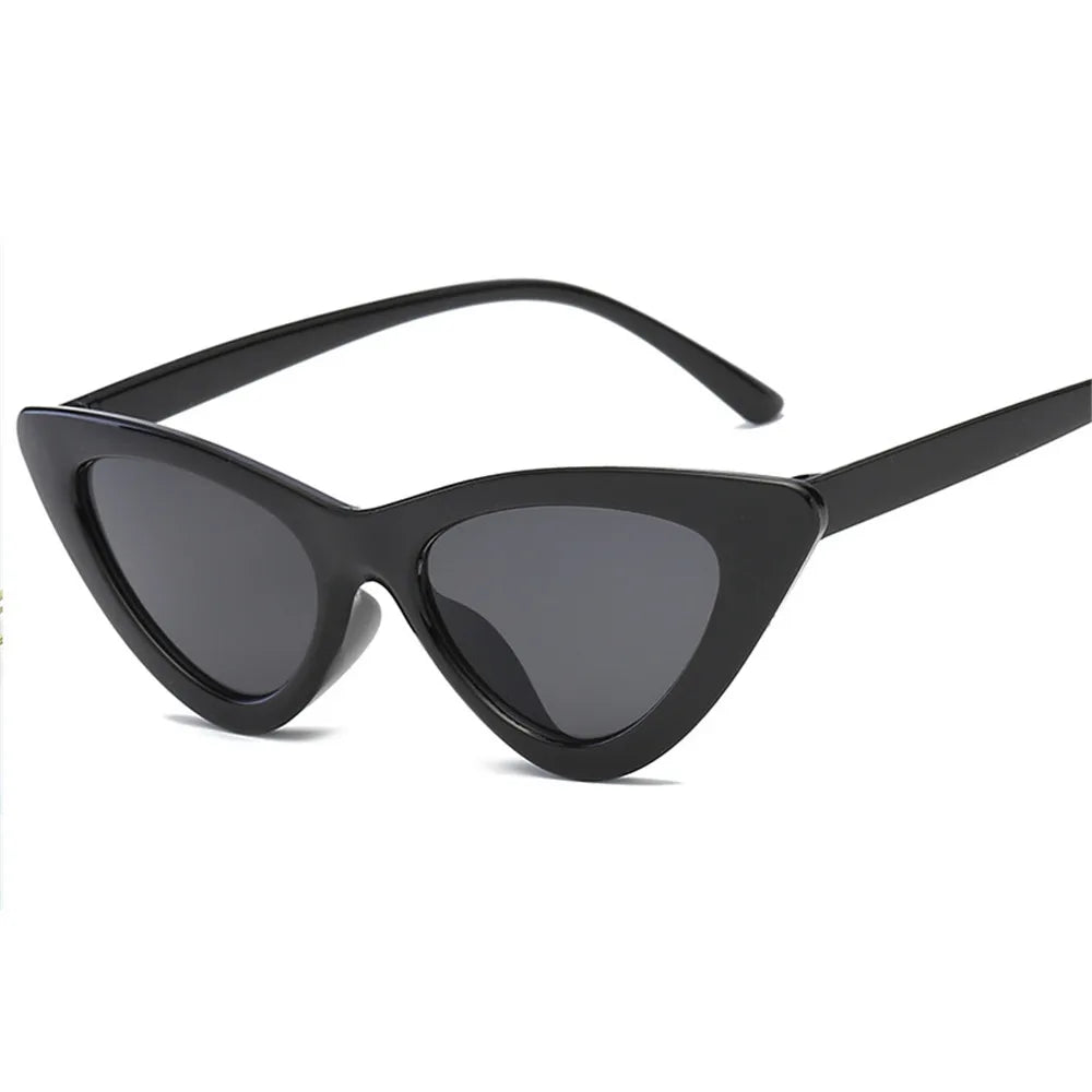 Fashion Sunglasses Woman Brand Designer Vintage Retro Triangular Cat Eye Glasses Oculos De Sol Transparent Ocean Uv400
