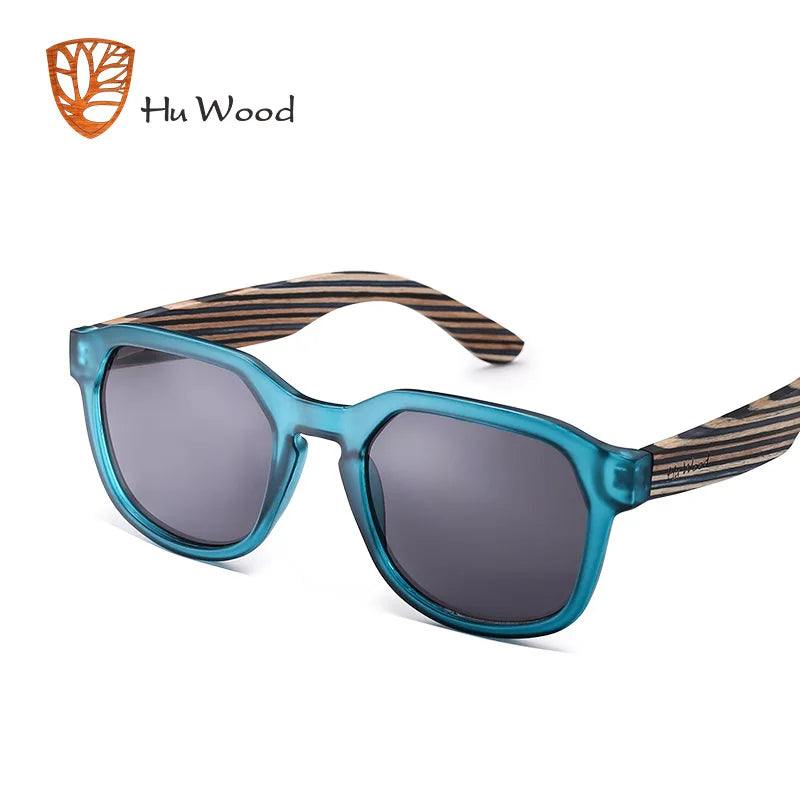 HU WOOD Polarized Sunglasses Fishing for Men Womens Wood Sunglasses Travel Bamboo Sunglass Driving Shade UV400 Lens GR8014