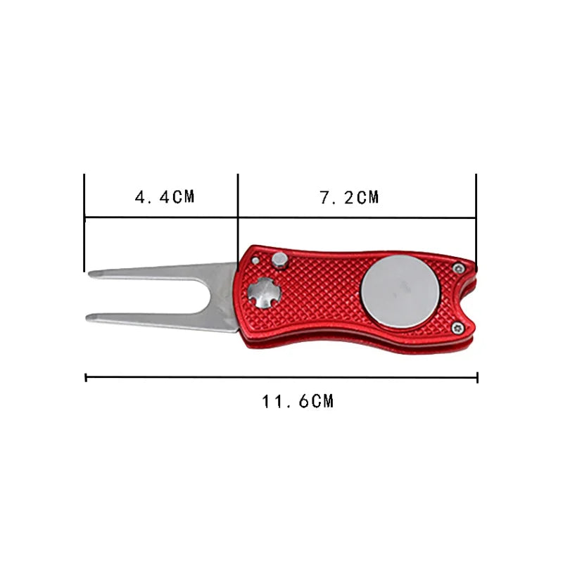 Mini Foldable Golf Divot Tool With Golf Ball Tool Marker Pitch Cleaner Golf Pitchfork Golf Accessories Putting Green Fork