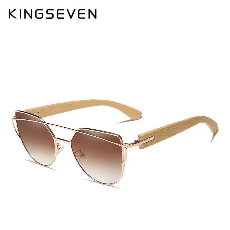 KINGSEVEN Handmade Wood Sunglasses Men Bamboo Sunglass Women Brand Design Original Wood Glasses Oculos De Sol Masculino