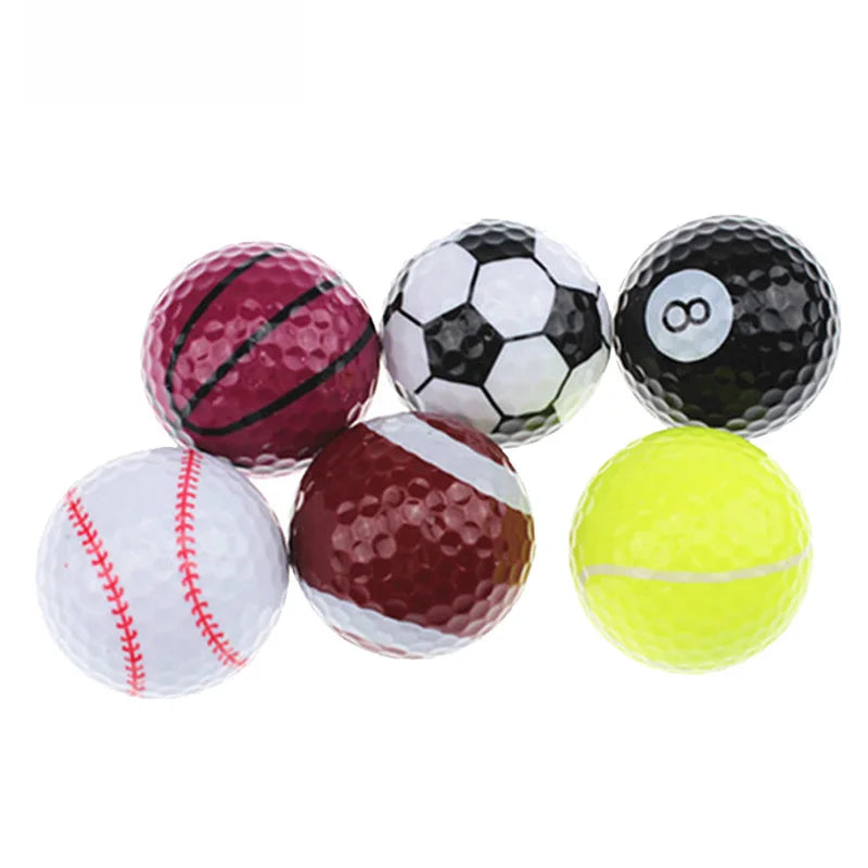 CRESTGOLF 6pcs Per Pack Novelty Sports Practice Golf Balls Ballen Two Layer Golf Pelotas Assorted Golf Ball Driving Range Ball