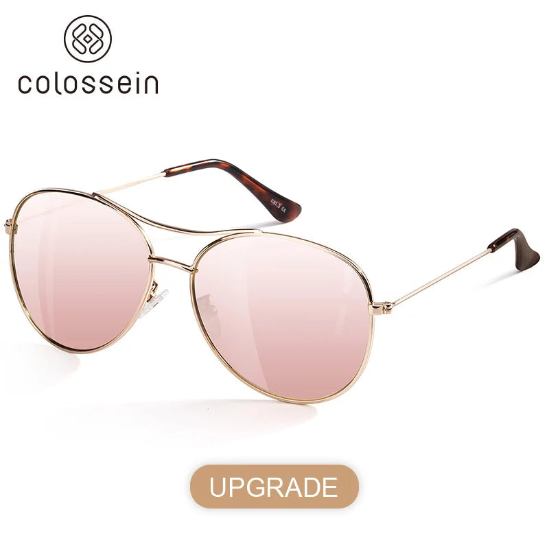 COLOSSEIN Luxury Vintage Sunglasses Women Glasses Ultralight Driving Pilot Sunglasses Men Gold Frame UV400 Eyewear