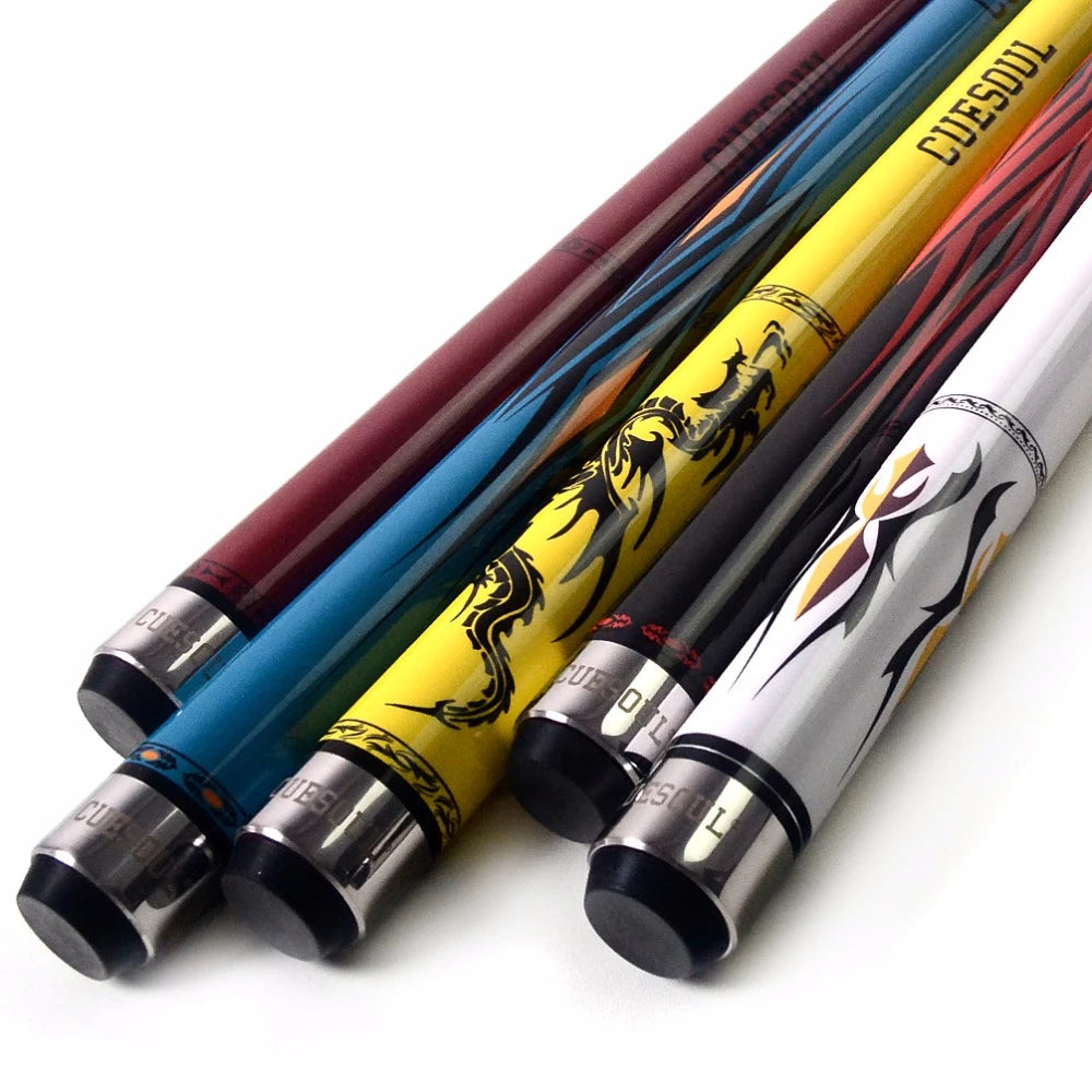 CUESOUL SOOCOO Series 58" 19oz 11.5/12.75mm Tip Maple Pool Cue Stick Set With Joint/Shaft Protector and Cue Towel.