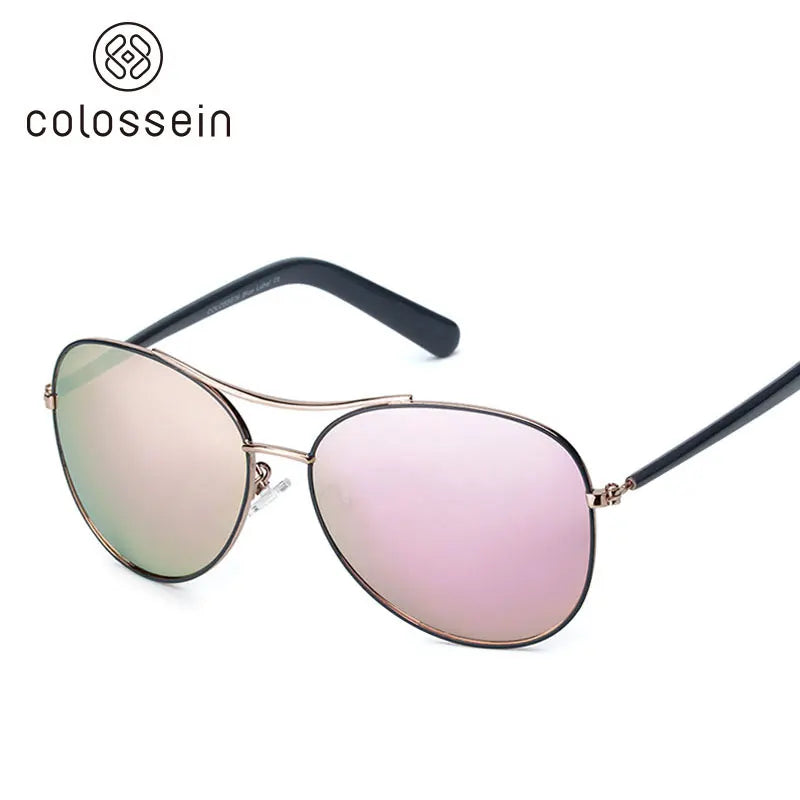 COLOSSEIN Luxury Vintage Sunglasses Women Glasses Ultralight Driving Pilot Sunglasses Men Gold Frame UV400 Eyewear