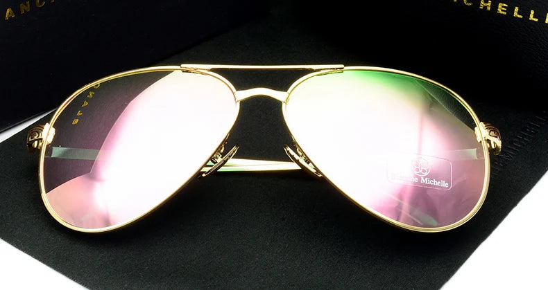 High Quality Pilot Sunglasses Women Polarized UV400 Sunglass Mirror Vintage Sun Glasses 2024 Sunglasses Woman Okulary With Box