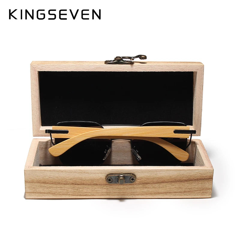 KINGSEVEN Handmade Wood Sunglasses Men Bamboo Sunglass Women Brand Design Original Wood Glasses Oculos De Sol Masculino
