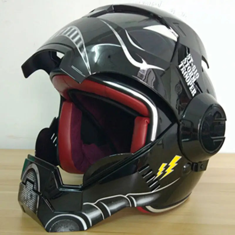 Masei Bright Black Warrior Mens Womens Iron / Men Helmet Motorcycle Helmet Half Helmet Open Face Helmet Casque Motocross