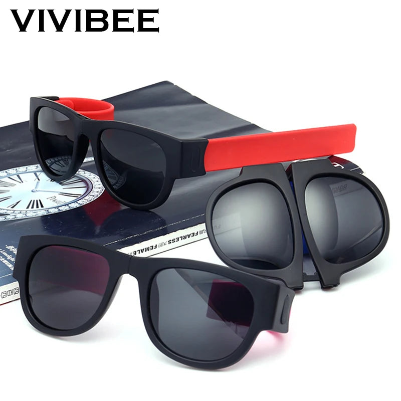 Fancy Slap Wristband Men Polarized Wrist Sunglasses Folding Women Roll Bracelet 2025 Trend Foldablen Square Sun Glasses