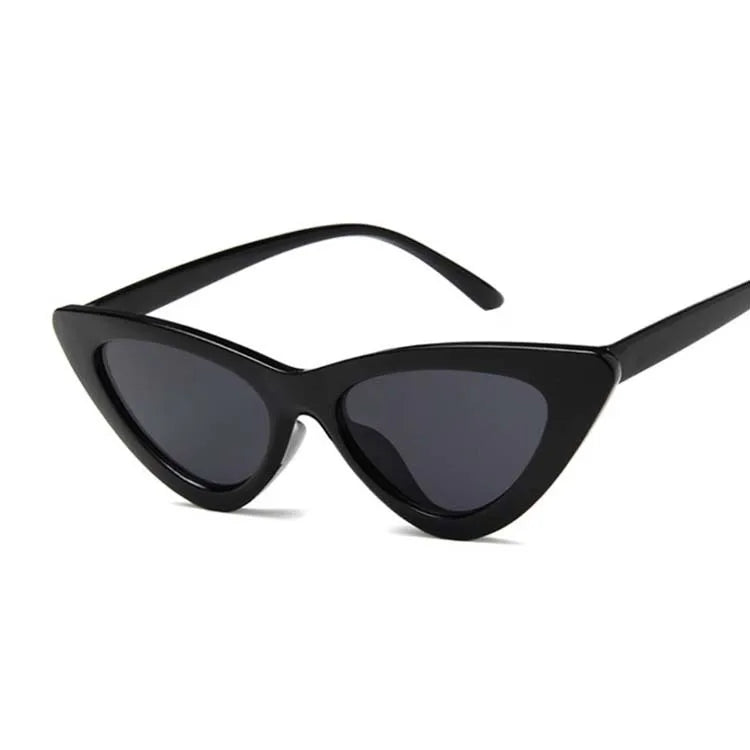 Cat Eye Woman Sunglasses Fashion Luxury Brand Designer Lady Female Mirror Points Sun Glasses for Woman Oculos De Sol Black