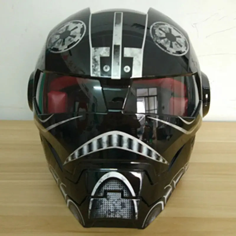 Masei Bright Black Warrior Mens Womens Iron / Men Helmet Motorcycle Helmet Half Helmet Open Face Helmet Casque Motocross