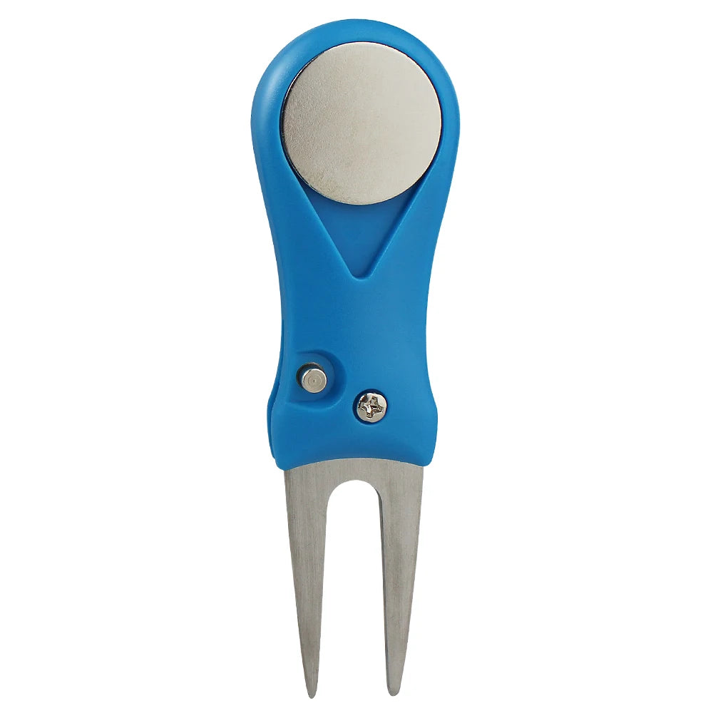 1 Pcs Steel Golf Divot Repair Switchblade Tool Pitch Groove Cleaner Golf Pitchfork Golf Accessories Putting Green Fork Dropship