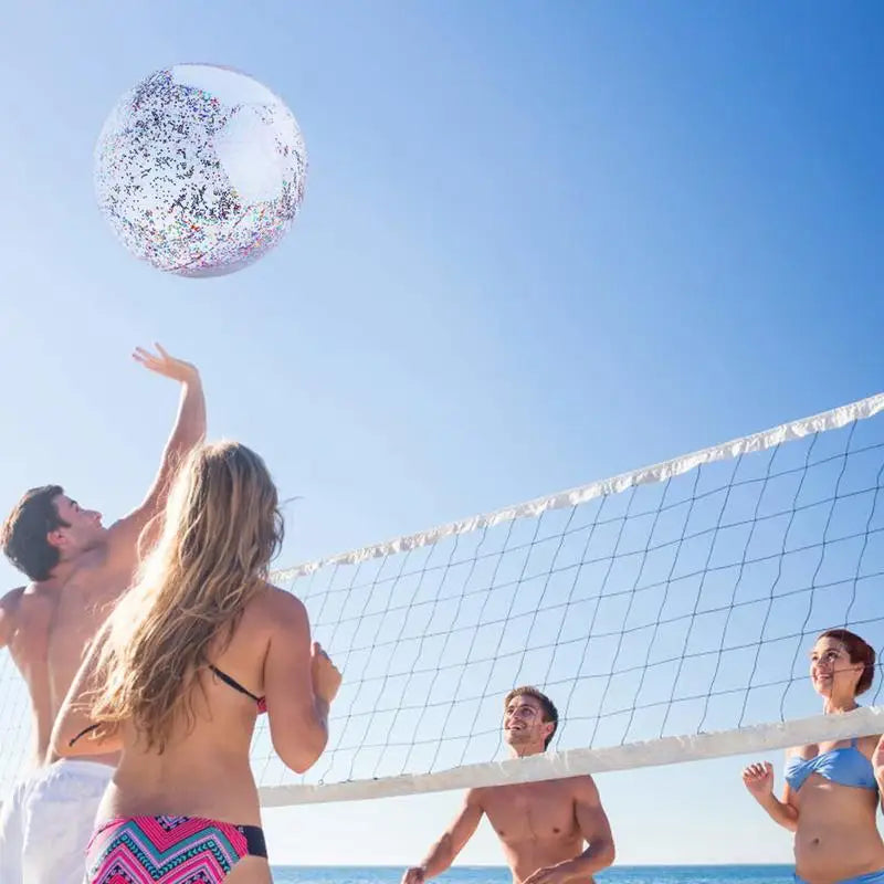 60cm Inflatable Glitter Confetti Beach Ball Pool Toys Balls for Kids Adult Outdoor Summer Water Fun Toys Volleyball Football