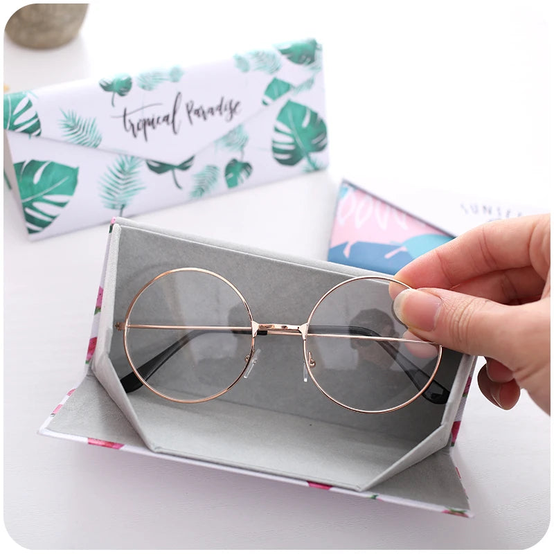 Mimiyou Top-Grade PU Spectacle Cases for Eyeglasses Fashion Folding Sunglasses Box Bag Portable Triangle Eyewear Protector