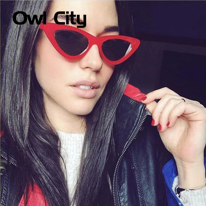 Owl City Vintage Women Sunglasses Cat Eye Eyewear Brand Designer Retro Sunglass Female Oculos De Sol UV400 Sun Glasses