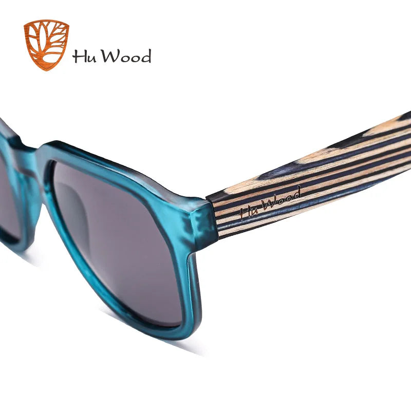 HU WOOD Polarized Sunglasses Fishing for Men Womens Wood Sunglasses Travel Bamboo Sunglass Driving Shade UV400 Lens GR8014