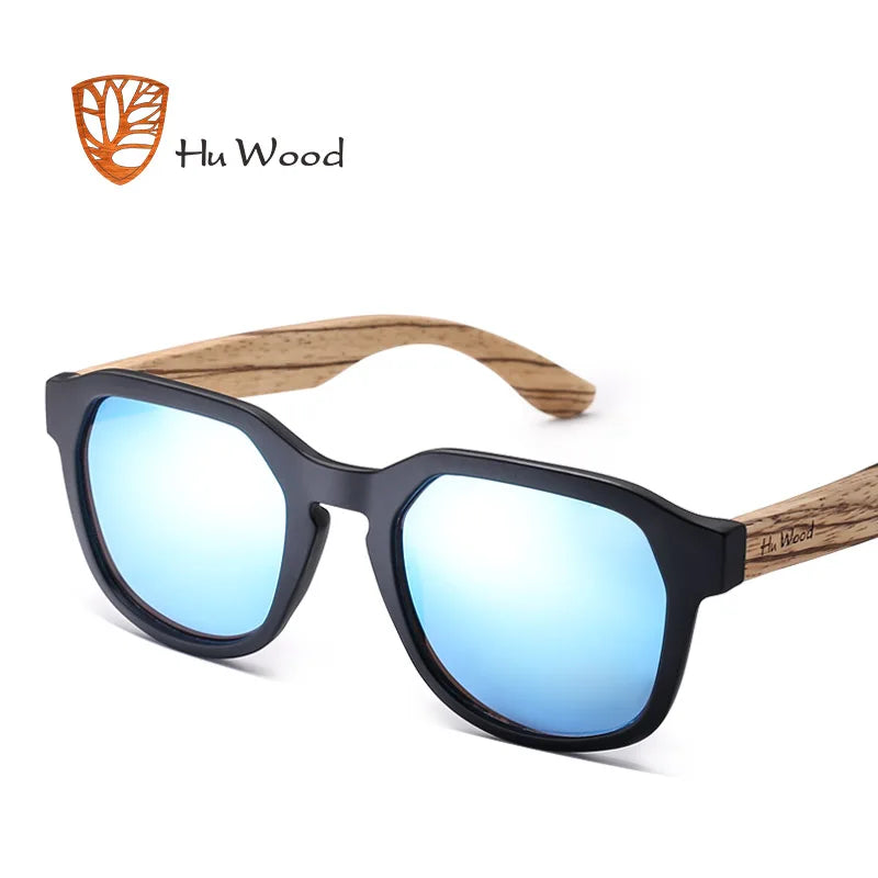 HU WOOD Polarized Sunglasses Fishing for Men Womens Wood Sunglasses Travel Bamboo Sunglass Driving Shade UV400 Lens GR8014