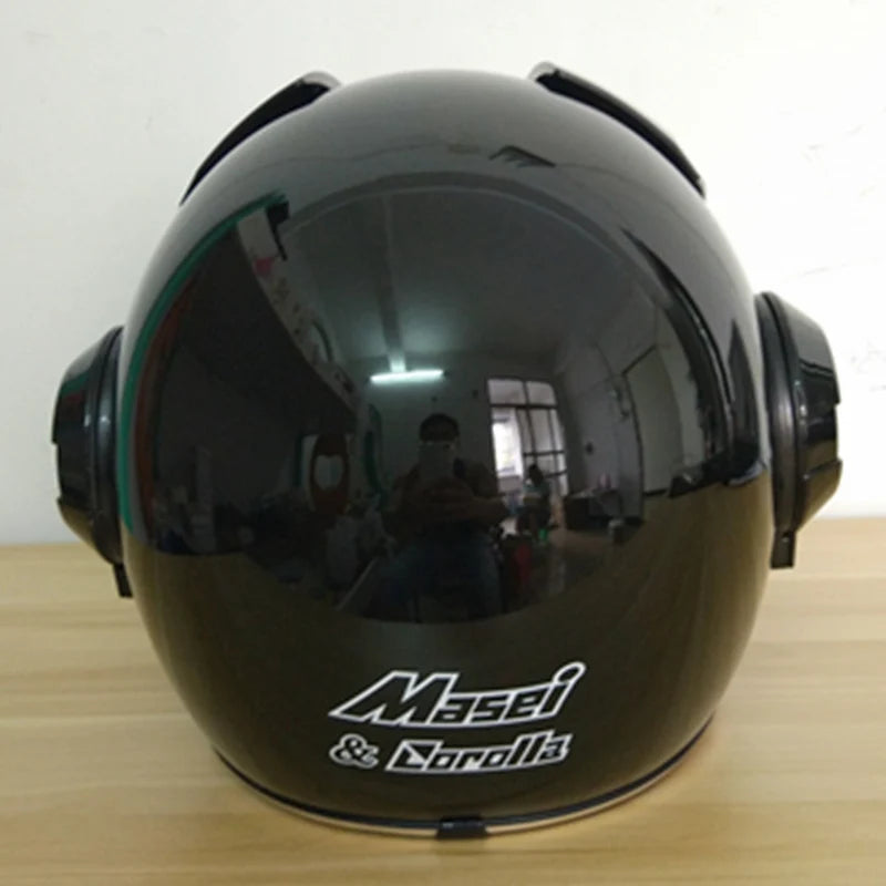 Masei Bright Black Warrior Mens Womens Iron / Men Helmet Motorcycle Helmet Half Helmet Open Face Helmet Casque Motocross