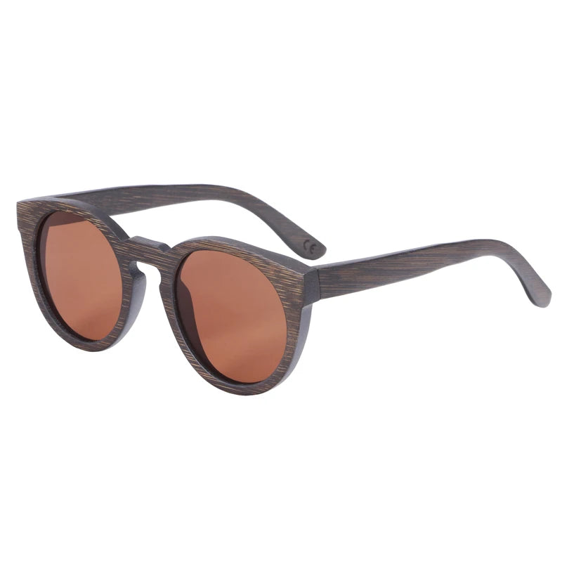 BerWer New Round Top Bamboo Sunglasses Brand Sunglass Women Retro Designer Wooden Sunglasses