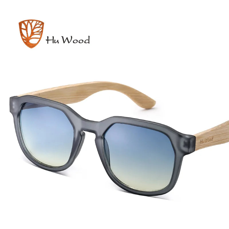 HU WOOD Polarized Sunglasses Fishing for Men Womens Wood Sunglasses Travel Bamboo Sunglass Driving Shade UV400 Lens GR8014