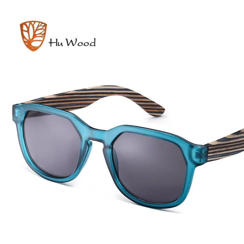 HU WOOD Polarized Sunglasses Fishing for Men Womens Wood Sunglasses Travel Bamboo Sunglass Driving Shade UV400 Lens GR8014