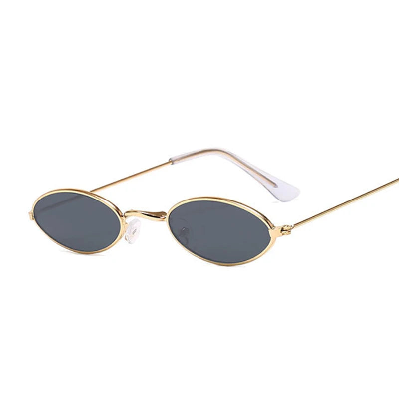 Small Frame Black Shades Round Sunglasses Woman Oval Brand Designer Vintage Fashion Pink Sun Glasses Female Oculos De Sol