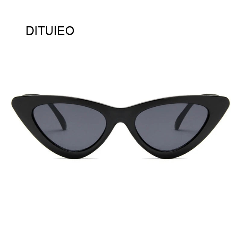Cat Eye Woman Sunglasses Fashion Luxury Brand Designer Lady Female Mirror Points Sun Glasses for Woman Oculos De Sol Black
