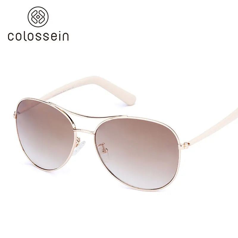 COLOSSEIN Luxury Vintage Sunglasses Women Glasses Ultralight Driving Pilot Sunglasses Men Gold Frame UV400 Eyewear