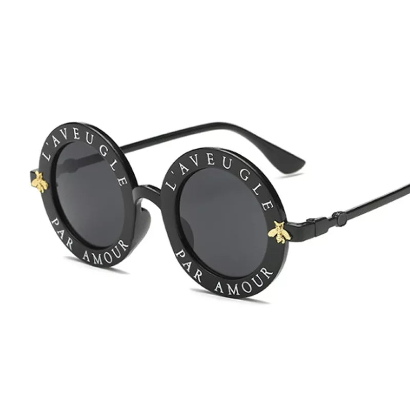 2020 New Fashion Round Frame Sunglasses Woman Vintage Sun Glasses Female Bee Design Brand Designer UV400