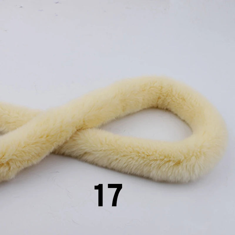 5m Thickened Artificial Rabbit Fur Trim Clothes Accessory Faux Fur Strips for Sweater Coat Hood Hat DIY Fluffy Garment Materials
