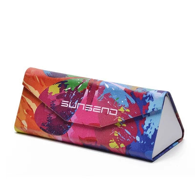 Mimiyou Top-Grade PU Spectacle Cases for Eyeglasses Fashion Folding Sunglasses Box Bag Portable Triangle Eyewear Protector