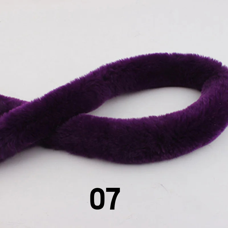 5m Thickened Artificial Rabbit Fur Trim Clothes Accessory Faux Fur Strips for Sweater Coat Hood Hat DIY Fluffy Garment Materials