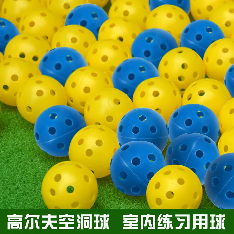 12 Pack Multicolor Plastic Golf Training Balls Airflow Hollow Diameter 1.65 Inch Golf Balls for Driving Range Swing Practice New