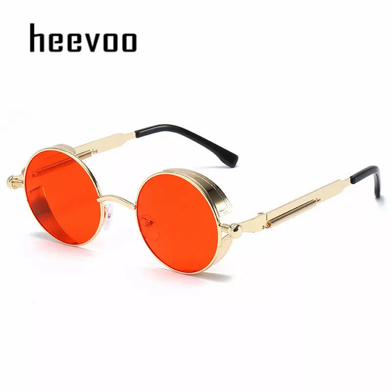 Metal Steampunk Sunglasses Men Women Fashion Round Glasses Brand Designer Vintage Sun Glasses High Quality Oculos De Sol 2021