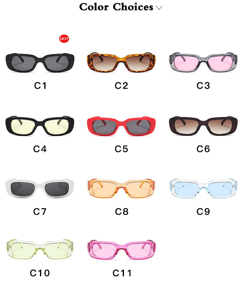 New Fashion Vintage Sunglasses Women Brand Designer Retro Sunglass Rectangle Sun Glasses Female UV400 Lens Eyewears