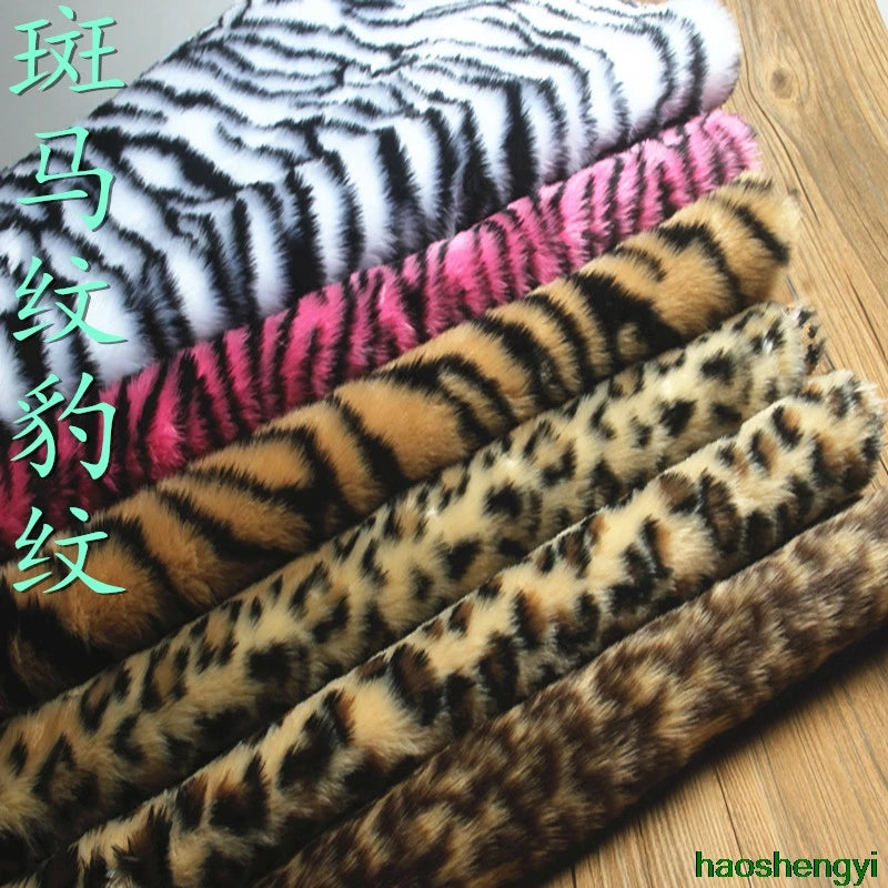 Half Meter Price 2cm Leopard Plush Faux Fur Fabric, Imitation Fur Clothing Fabric