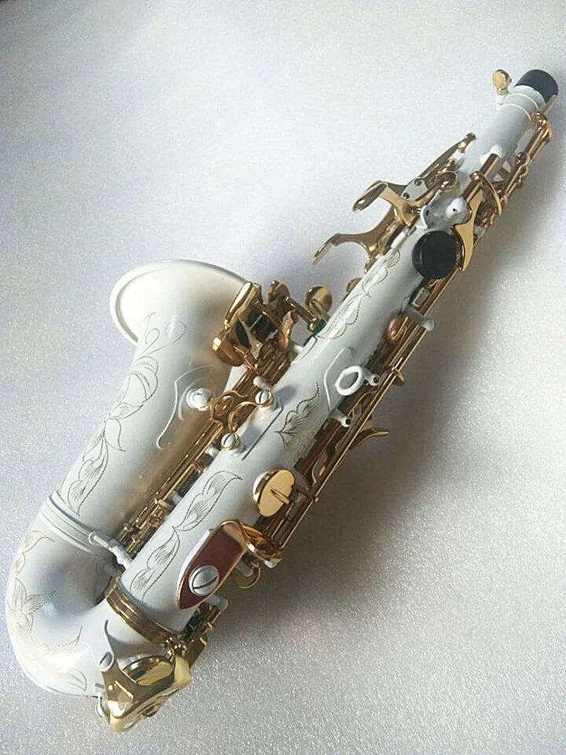 New High Quality Soprano Saxophone White Saxophone Curved Soprano Sax Complete Fittings