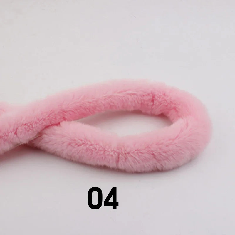 5m Thickened Artificial Rabbit Fur Trim Clothes Accessory Faux Fur Strips for Sweater Coat Hood Hat DIY Fluffy Garment Materials