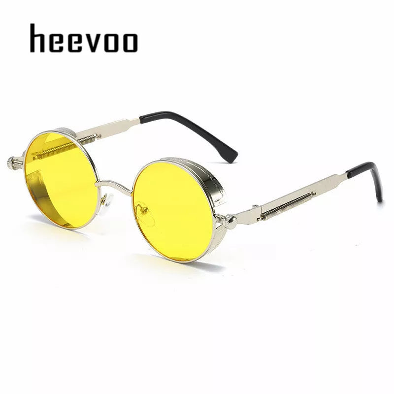 Metal Steampunk Sunglasses Men Women Fashion Round Glasses Brand Designer Vintage Sun Glasses High Quality Oculos De Sol 2021