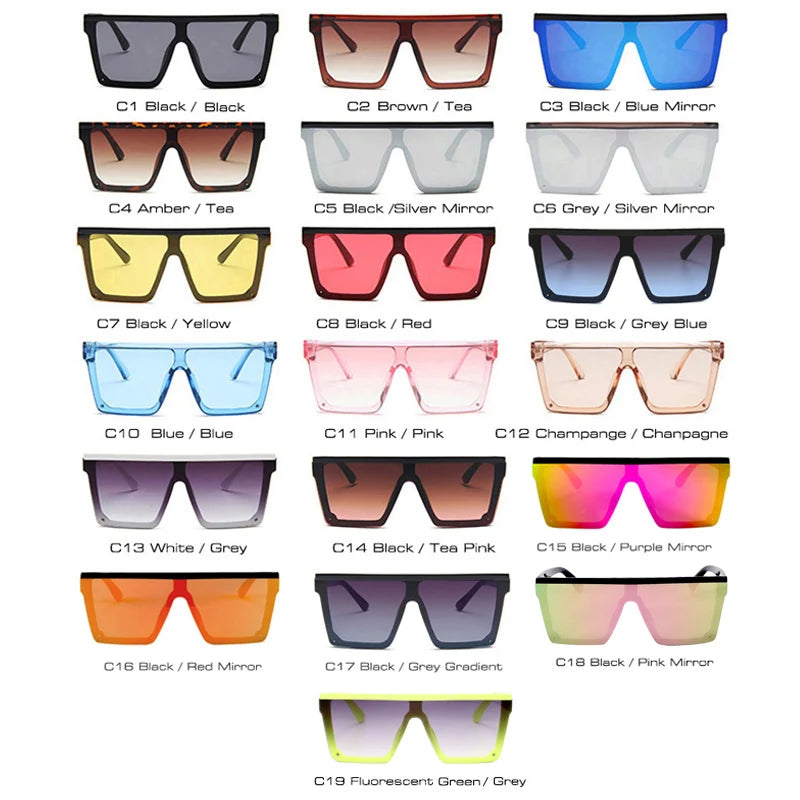 SHAUNA Flat Top Classic Square Sunglasses Woman Brand Designer Purple Mirror Coating Shades UV400