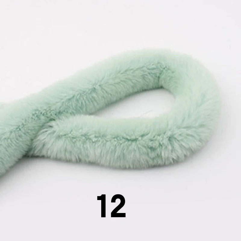 5m Thickened Artificial Rabbit Fur Trim Clothes Accessory Faux Fur Strips for Sweater Coat Hood Hat DIY Fluffy Garment Materials