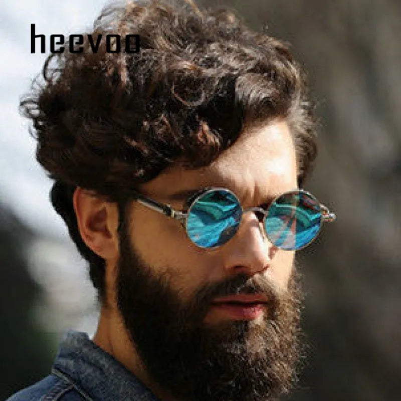 Metal Steampunk Sunglasses Men Women Fashion Round Glasses Brand Designer Vintage Sun Glasses High Quality Oculos De Sol 2021