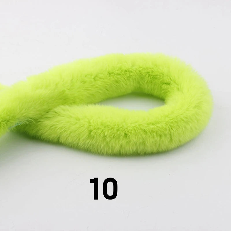5m Thickened Artificial Rabbit Fur Trim Clothes Accessory Faux Fur Strips for Sweater Coat Hood Hat DIY Fluffy Garment Materials