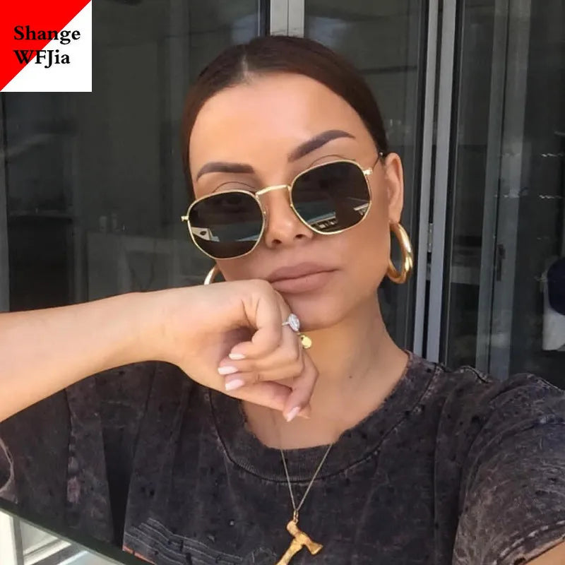 2024 Men Hexagon Sunglases Men Women Brand Driving Shades Male Sunglasses for Men's Glasses Gafas De Sol UV400