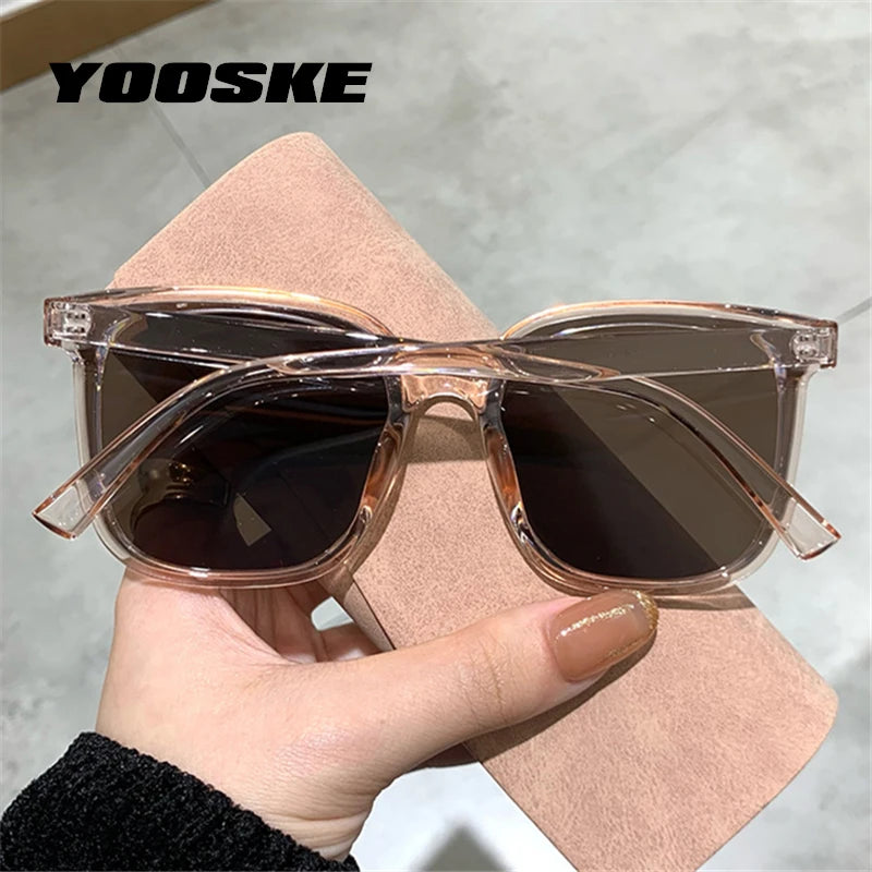 YOOSKE Classic Vintage Square Sunglasses Women Oversized Sunglass Woman Men Retro Black Sun Glasses Shades Goggle