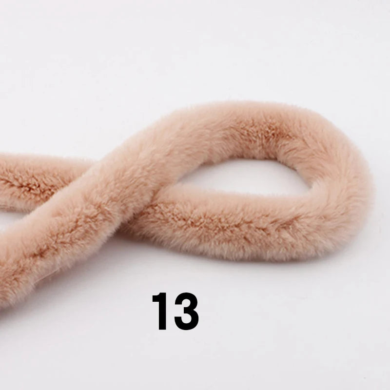 5m Thickened Artificial Rabbit Fur Trim Clothes Accessory Faux Fur Strips for Sweater Coat Hood Hat DIY Fluffy Garment Materials