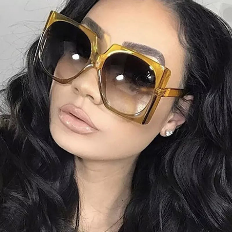 Retro Square Brand Designer Sunglasses Women Fashion Eye Glasses Oversized Luxury Glasses Eyewear Oversized Sunglasses Woman
