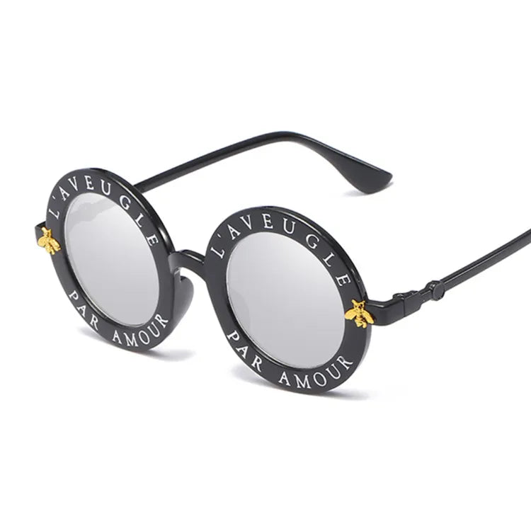 2020 New Fashion Round Frame Sunglasses Woman Vintage Sun Glasses Female Bee Design Brand Designer UV400