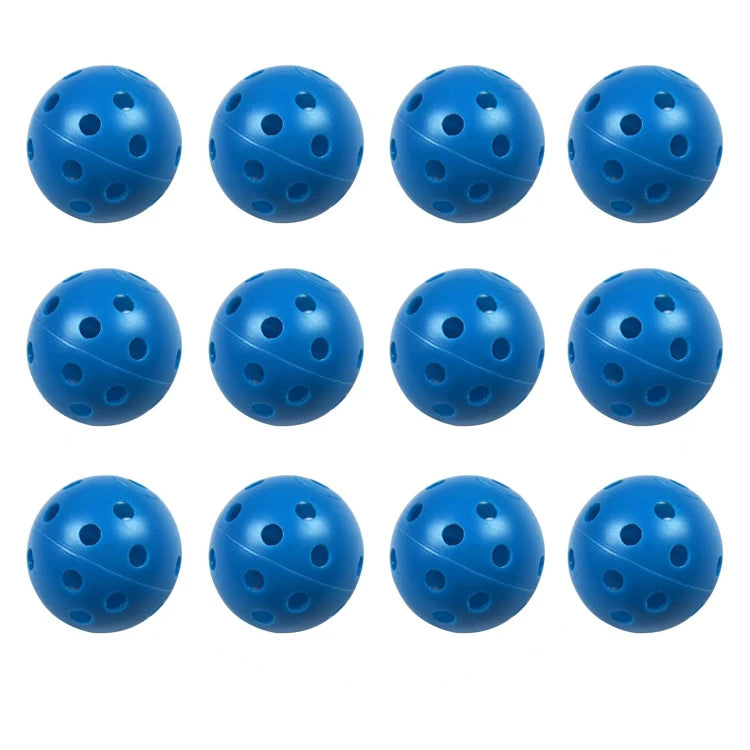 12 Pack Multicolor Plastic Golf Training Balls Airflow Hollow Diameter 1.65 Inch Golf Balls for Driving Range Swing Practice New